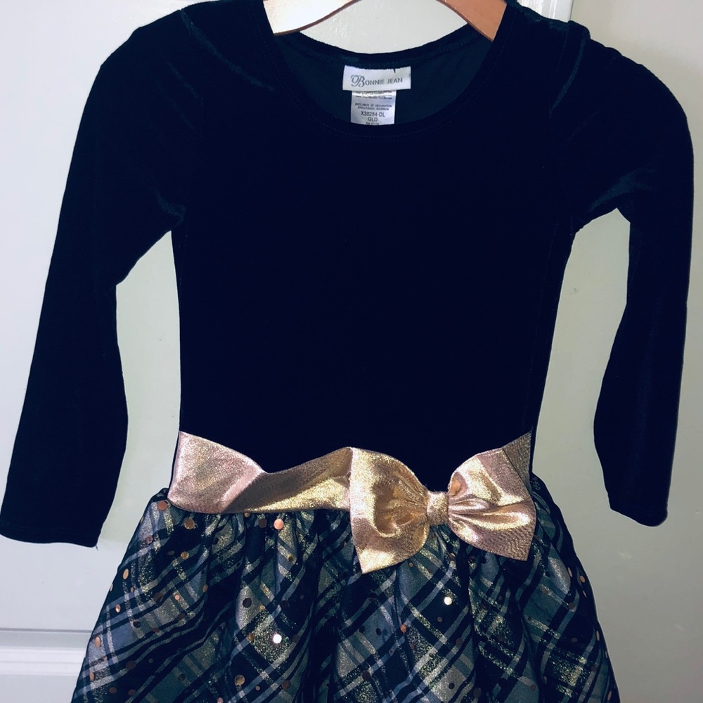 Girls black and gold dress
